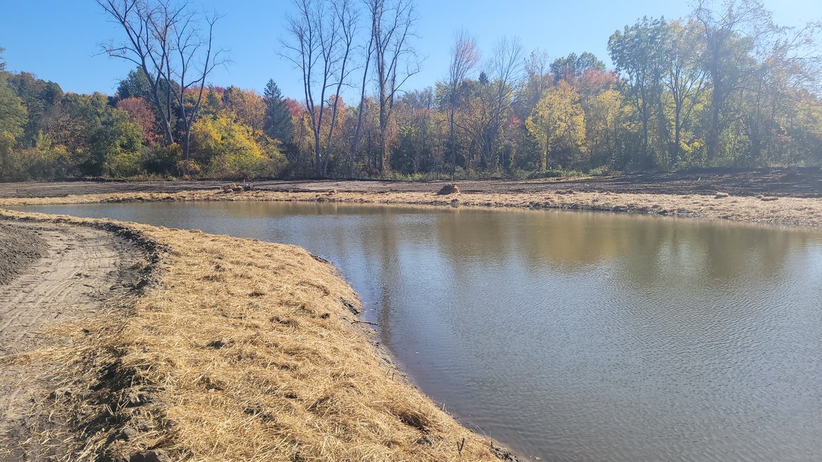 Photo of retention pond designed by solli engineering.